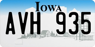 IA license plate AVH935