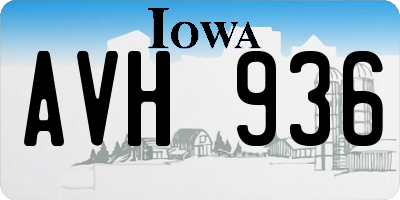 IA license plate AVH936