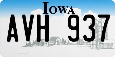 IA license plate AVH937