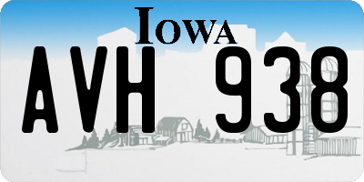 IA license plate AVH938