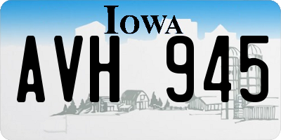 IA license plate AVH945