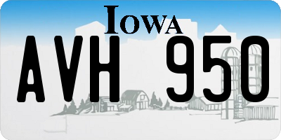 IA license plate AVH950