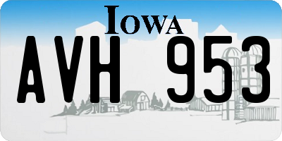 IA license plate AVH953