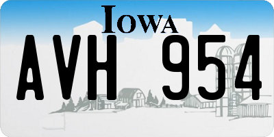 IA license plate AVH954