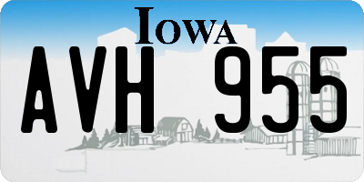 IA license plate AVH955
