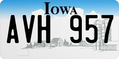 IA license plate AVH957