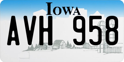 IA license plate AVH958