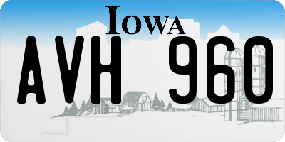 IA license plate AVH960