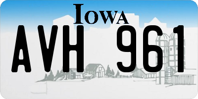 IA license plate AVH961