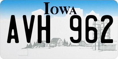IA license plate AVH962
