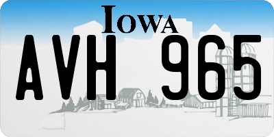IA license plate AVH965