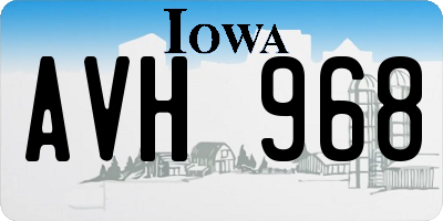 IA license plate AVH968