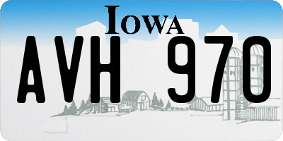 IA license plate AVH970