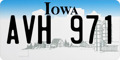 IA license plate AVH971