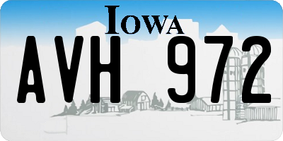 IA license plate AVH972