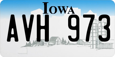 IA license plate AVH973