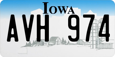 IA license plate AVH974
