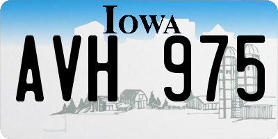 IA license plate AVH975