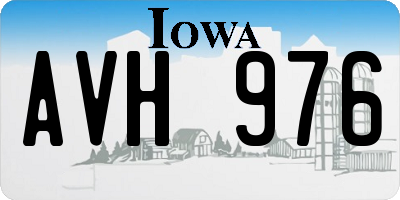 IA license plate AVH976