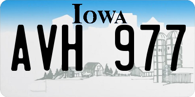 IA license plate AVH977