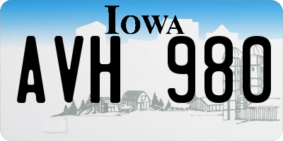 IA license plate AVH980