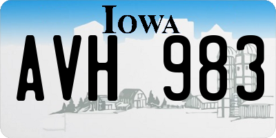 IA license plate AVH983