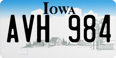 IA license plate AVH984