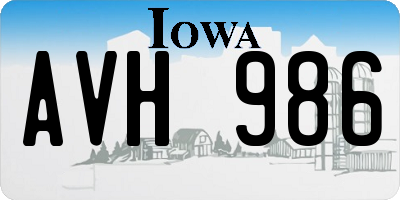 IA license plate AVH986