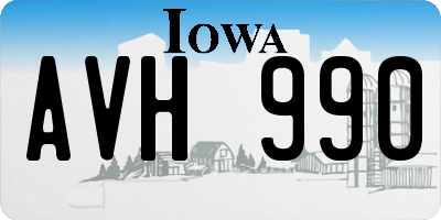 IA license plate AVH990