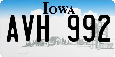 IA license plate AVH992