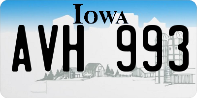 IA license plate AVH993