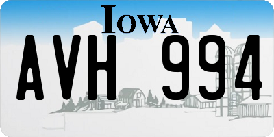 IA license plate AVH994