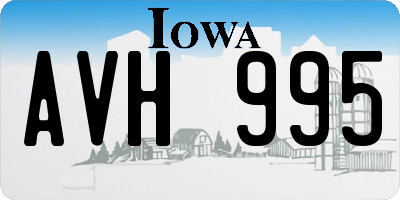 IA license plate AVH995
