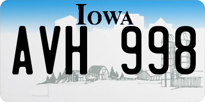IA license plate AVH998