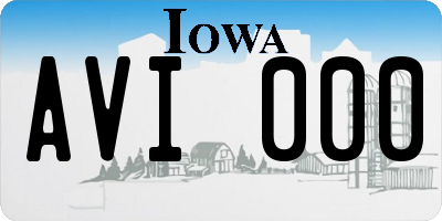 IA license plate AVI000