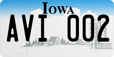 IA license plate AVI002