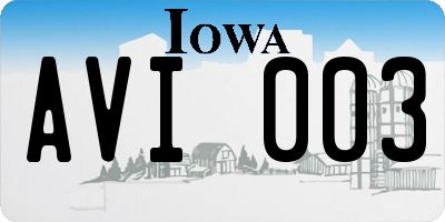IA license plate AVI003