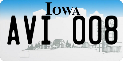 IA license plate AVI008
