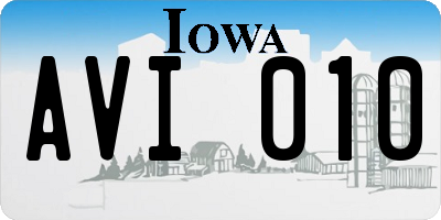 IA license plate AVI010