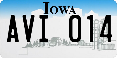 IA license plate AVI014