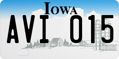 IA license plate AVI015