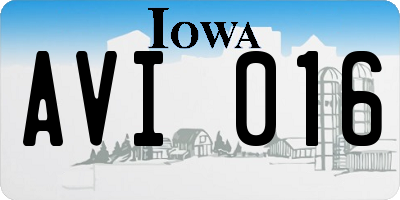 IA license plate AVI016