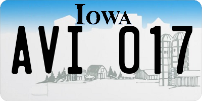 IA license plate AVI017