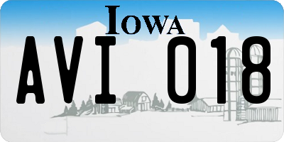 IA license plate AVI018