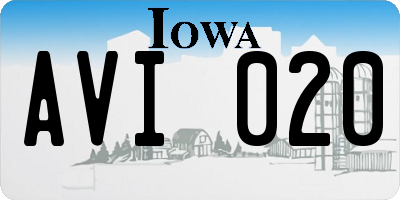 IA license plate AVI020
