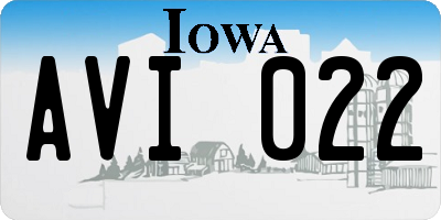 IA license plate AVI022