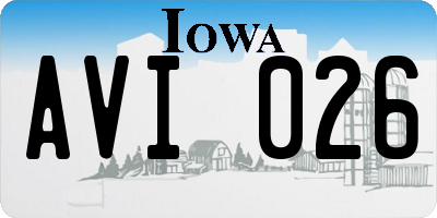 IA license plate AVI026