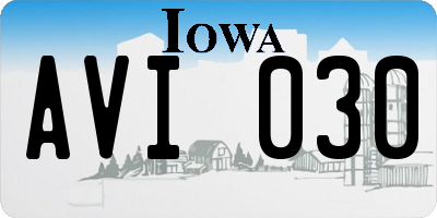 IA license plate AVI030