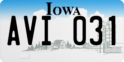 IA license plate AVI031