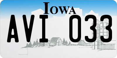 IA license plate AVI033